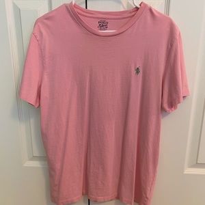 oversized pink polo